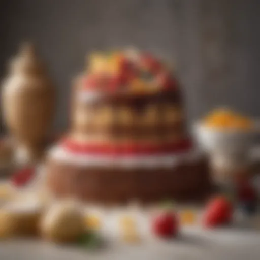 An elegant display of various cake textures