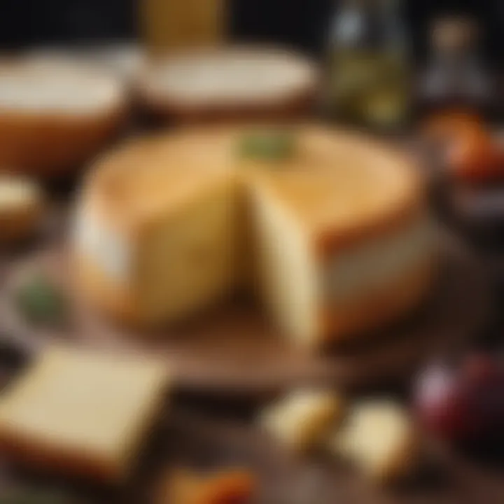 A close-up of regional variations of cheese helva from Turkey