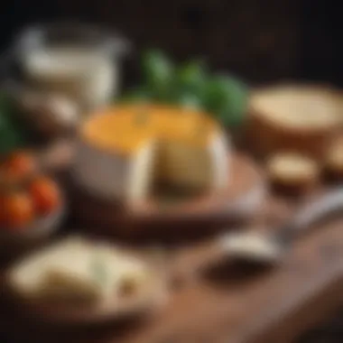 Traditional Turkish cheese helva displayed on a wooden table