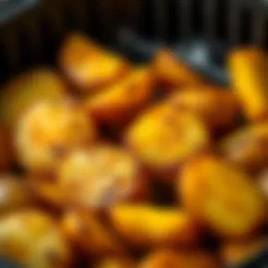 Close-up of deliciously cooked potatoes in Philips Airfryer