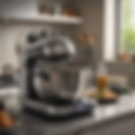 An elegant kitchen setting showcasing a Philips cooking machine with various dishes around it.