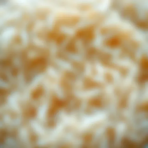 The Beauty of Rice Grains A close-up of rice grains highlighting their texture and shine
