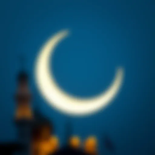 The crescent moon symbolizing the beginning of Ramadan