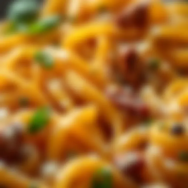 A close-up of the mosaic-like texture of Refika Mozaik Pasta highlighting its rich ingredients