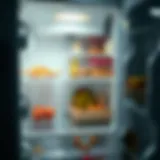 Interior view of a refrigerator showing poor cooling efficiency