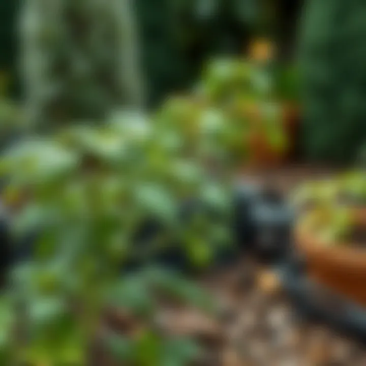 Basil plant in a garden setting