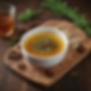 Cumin Tea Infusion A vibrant cup of cumin tea with herbs