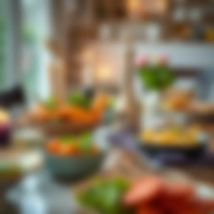 Healthy Sahur Table Setting Elegant table setting for Sahur with healthy food options