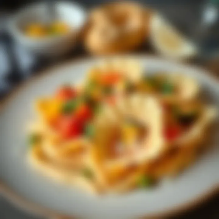 Seashell Pasta Presentation A delightful plate of seashell pasta adorned with vibrant vegetables