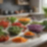 A variety of vegetable choppers displayed on a kitchen counter