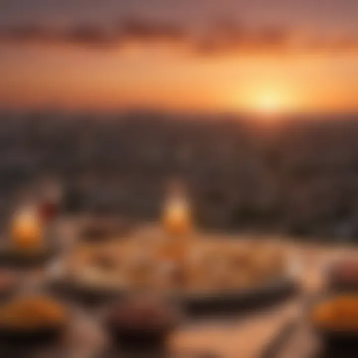 A serene sunset view marking the time for iftar.