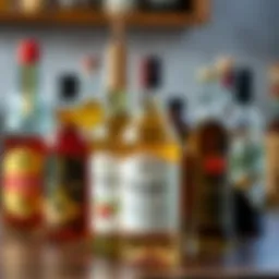 Various types of vinegar displayed in elegant bottles