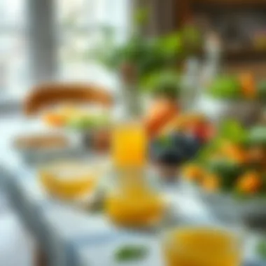 Incorporating Vinegar into a Healthy Diet A table filled with healthy foods paired with vinegar dressing.