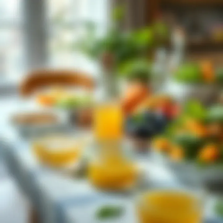 Incorporating Vinegar into a Healthy Diet A table filled with healthy foods paired with vinegar dressing.