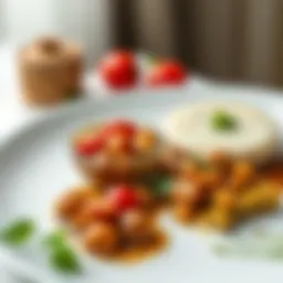 A beautifully arranged dish of Sutlu Pırasa alongside Arnavut Böreği