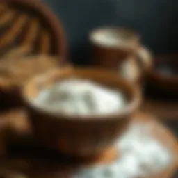 Whole wheat flour in a rustic bowl