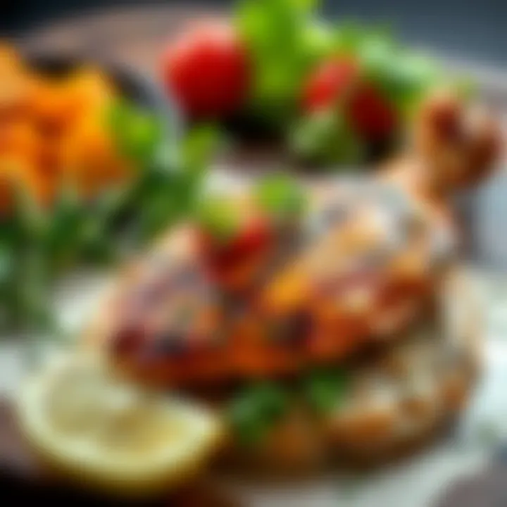 Delicious chicken breast dish garnished with fresh herbs