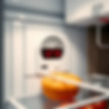 Temperature Reading in Refrigerator Thermometer displaying high temperature inside refrigerator