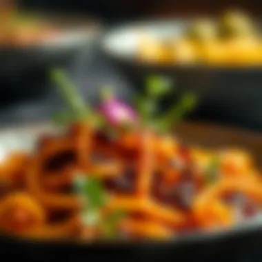 Dish Garnished with Fox Tail Herb A vibrant dish featuring fox tail herb as a garnish