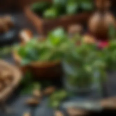 Natural Remedies with Fox Tail Herb Natural remedies featuring fox tail herb in a rustic setting