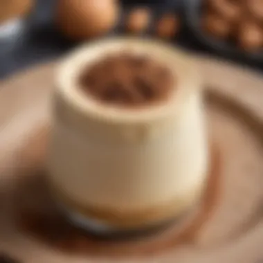 Close-up of creamy Mascarpone cheese in Tiramisu