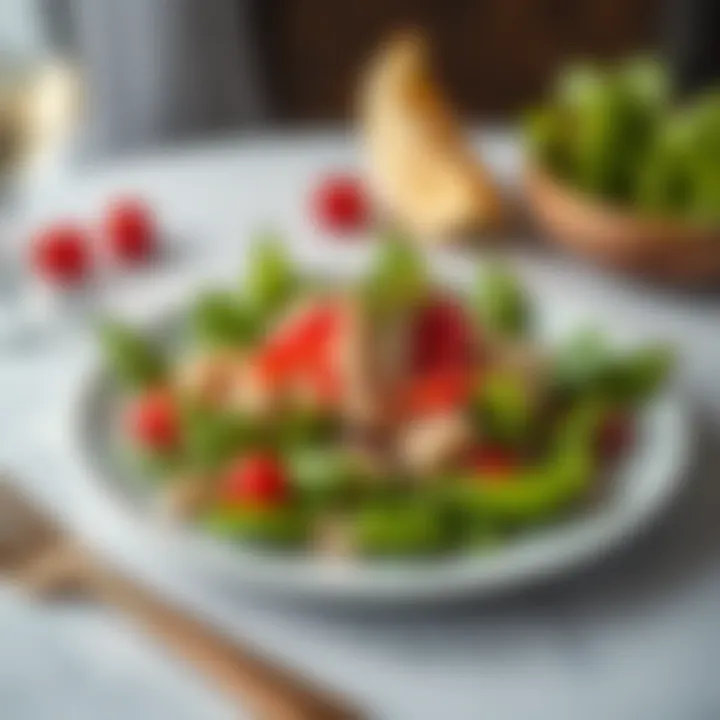 A beautifully plated tuna salad