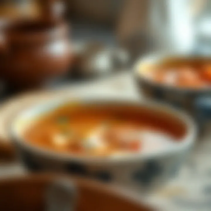 A close-up of a traditional soup served during iftar