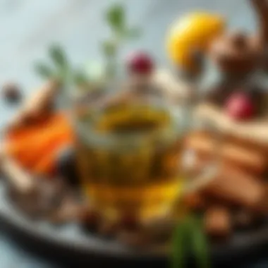 Display of natural ingredients used in detox tea