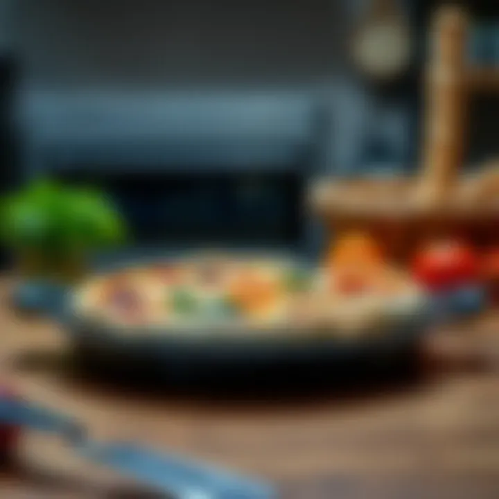 Feature Highlights of a User-Friendly Electric Pizza Pan User-friendly electric pizza pan with features highlighted