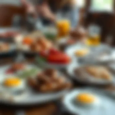 An elegant spread of traditional Turkish breakfast items presented on a wooden table.