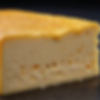 Close-up of the texture of Van cheese