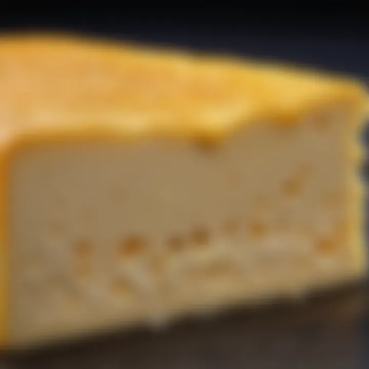 Close-up of the texture of Van cheese