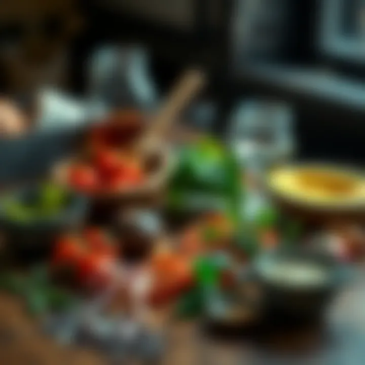 Essential Ingredients for Yayla Çorbası Ingredients for yayla çorbası displayed on a wooden table