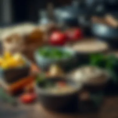 Ingredients for Yayla Soup Ingredients for yayla soup displayed on a wooden table