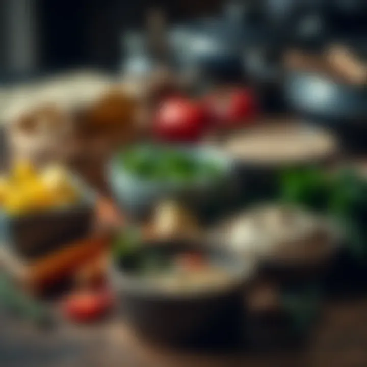 Ingredients for Yayla Soup Ingredients for yayla soup displayed on a wooden table