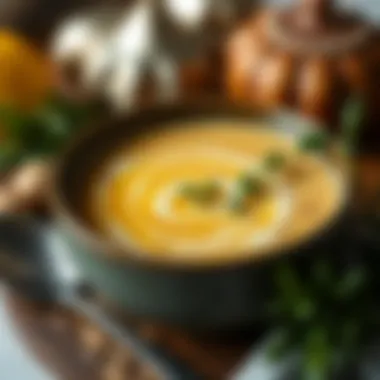 Garnished Yayla Soup Close-up A close-up of yayla soup with a drizzle of olive oil