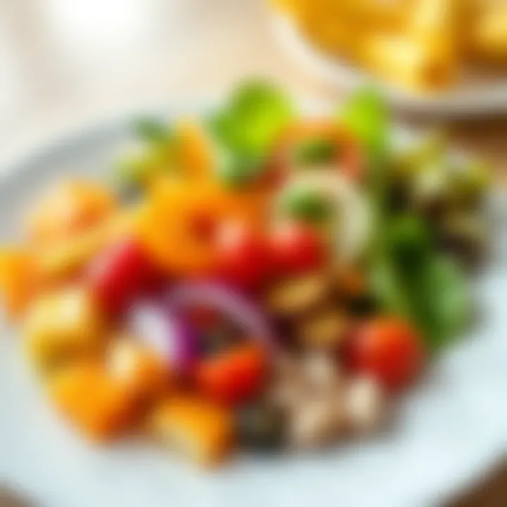 Nutrition on a Plate A vibrant plate of healthy and colorful dishes, emphasizing nutrition.