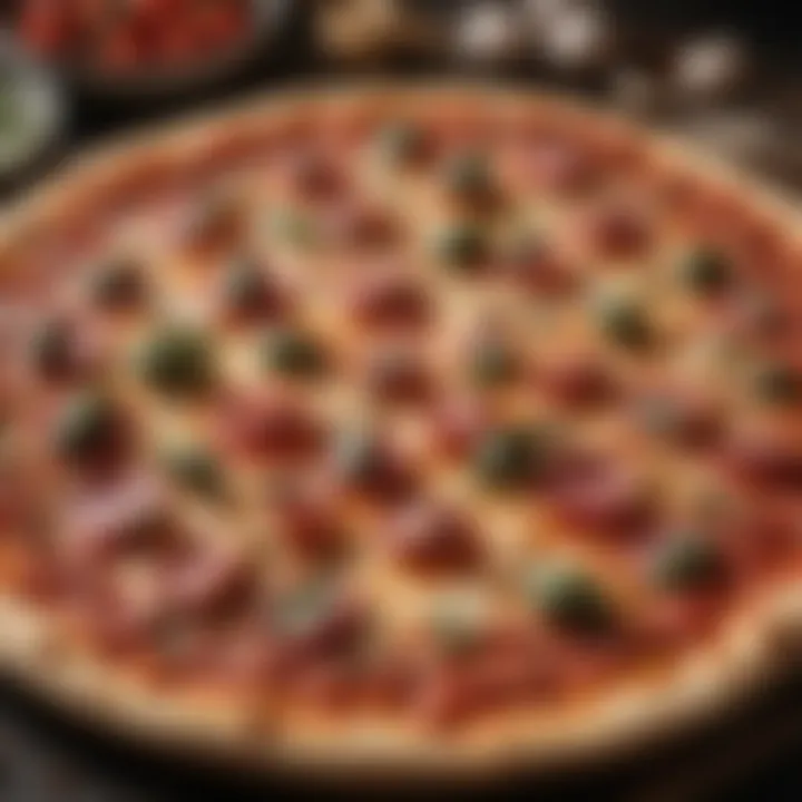 Quality ingredients used in pizza preparation