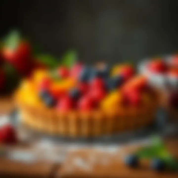 Decadent fruit tart showcasing vibrant seasonal fruits